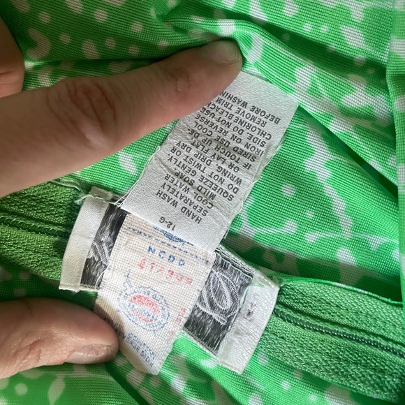 Vintage Green Floral Maxi Dress 60s/70s De Laix Tie Waist - Picture 8 of 13